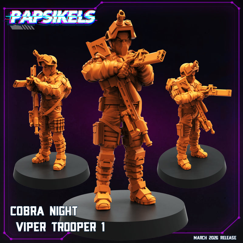 Human Cobra Night Viper Troopers Miniatures | Cyberpunk | Papsikels
