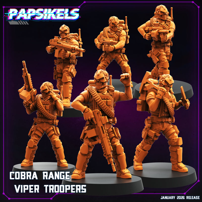 Cobra Range Viper Trooper Miniatures | Cyberpunk | Papsikels