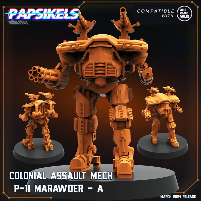 Colonial Assault Mech P11 Marawder Miniatures | Dropship Troopers IV | Sci-Fi Miniature | Papsikels