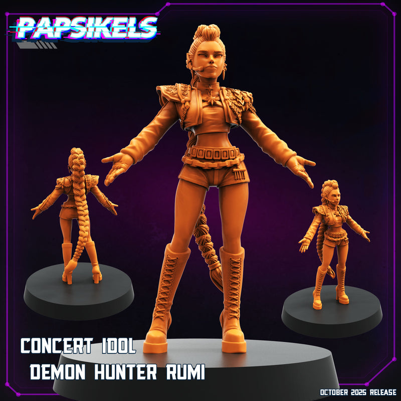 Concert Idol Demon Hunter Miniatures | Cyberpunk | Papsikels
