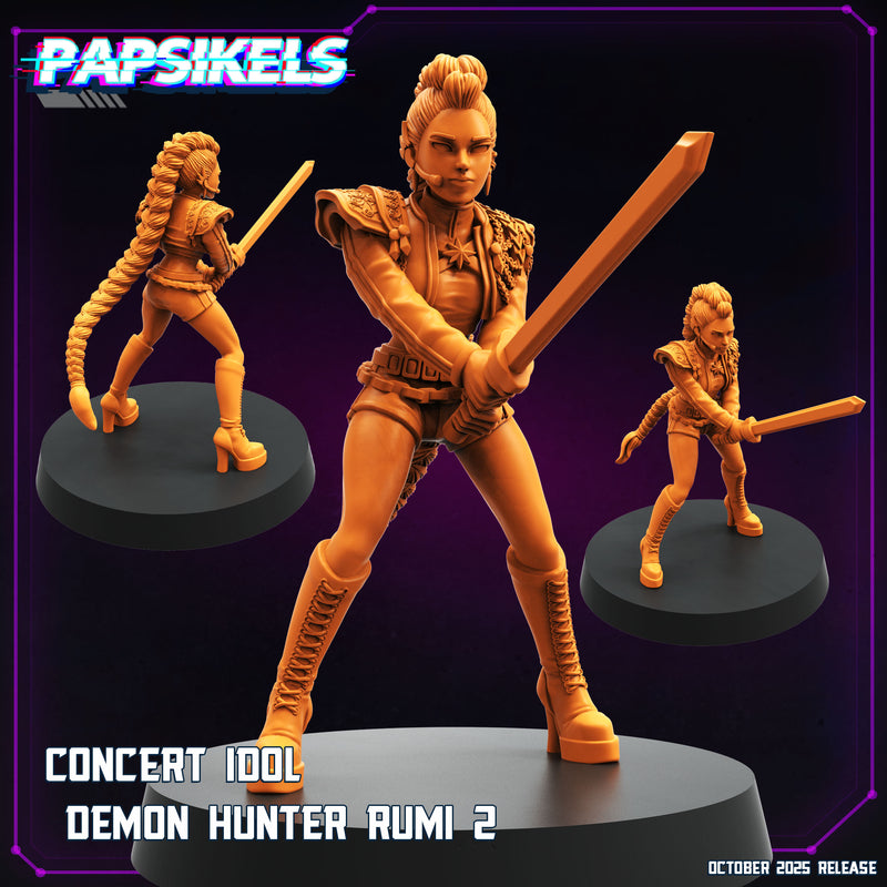 Concert Idol Demon Hunter Miniatures | Cyberpunk | Papsikels