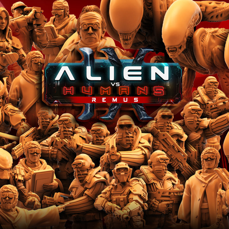 Aliens Vs Humans IX Remus Miniatures (Full Set) | Sci-Fi Miniature | Papsikels