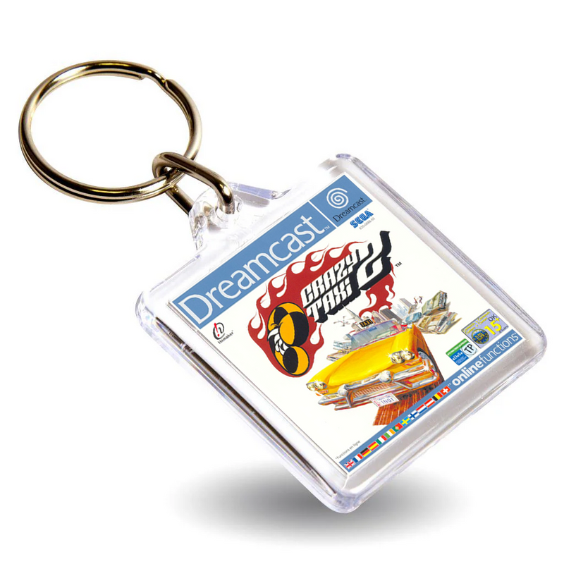 Retro Gaming Box Art Keyring - Gen VI DC Console Style