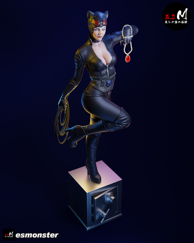 Cat Woman | Pin-Up Statue Fan Art Miniature Unpainted | E.S Monster