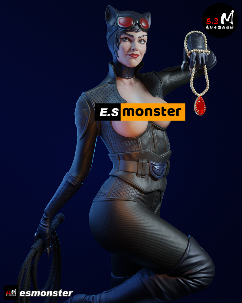 Cat Woman | Pin-Up Statue Fan Art Miniature Unpainted | E.S Monster
