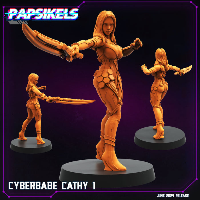 Cyberbabe Cathy A | Cyberpunk | Sci-Fi Miniature | Papsikels