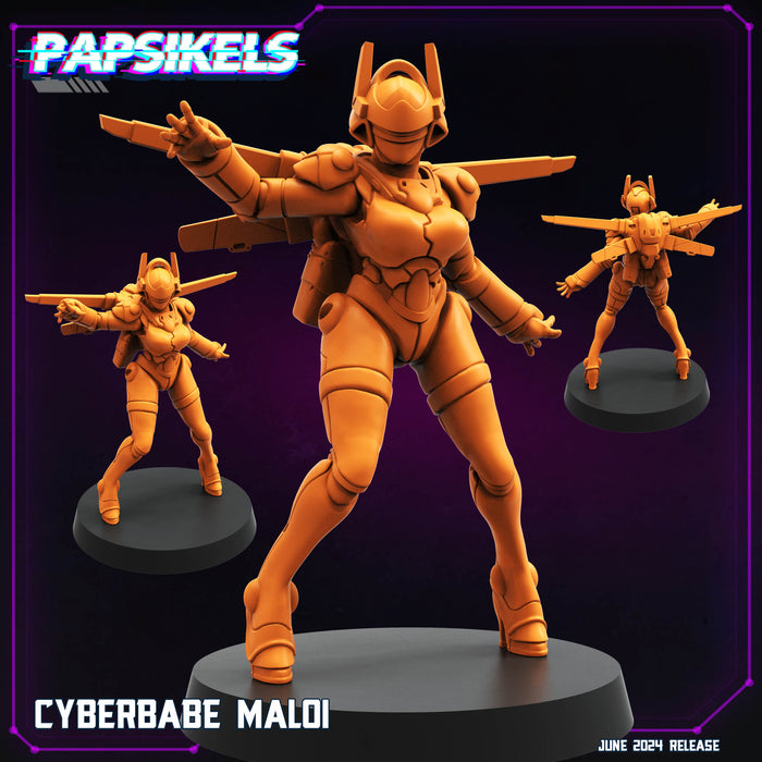 Cyber Babe Maloi | Cyberpunk | Sci-Fi Miniature | Papsikels