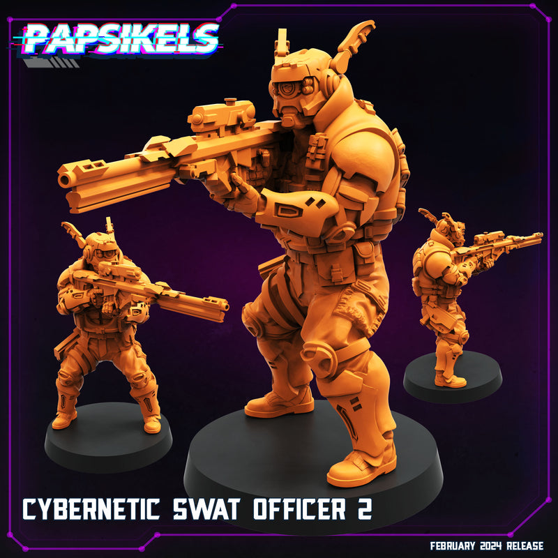Cybernetic Swat Officer Miniatures | Cyberpunk | Papsikels