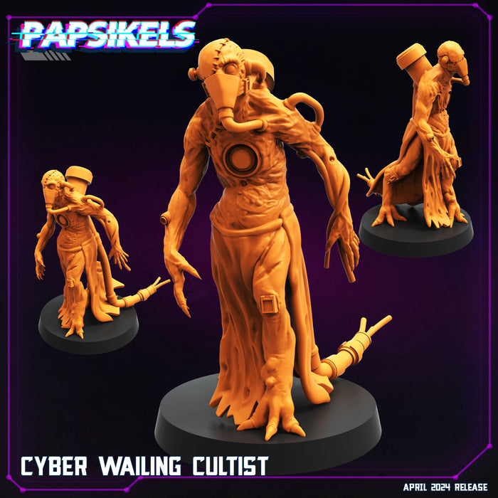 Cyber Wailing Cultist | Cyberpunk | Sci-Fi Miniature | Papsikels
