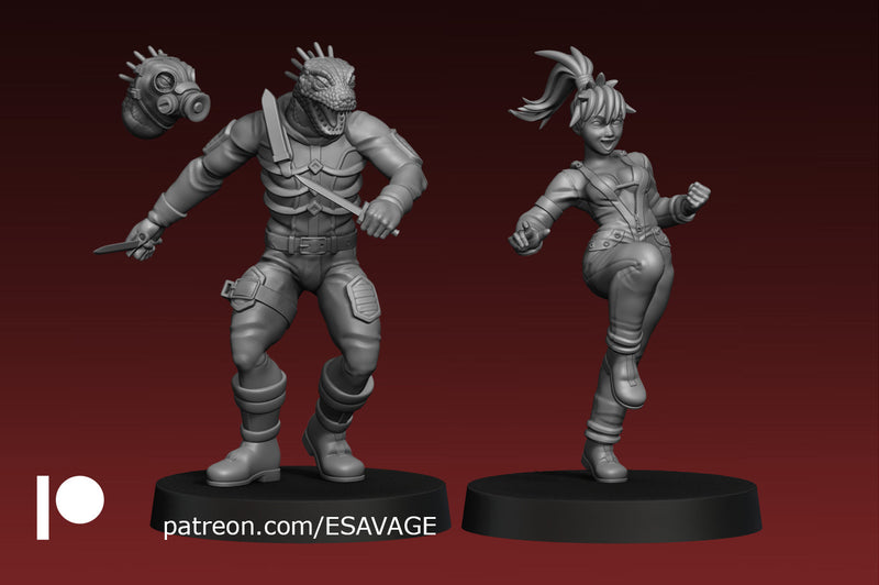 Caiman & Nikaido | Fantasy Miniature | Ethan Savage Studios TabletopXtra