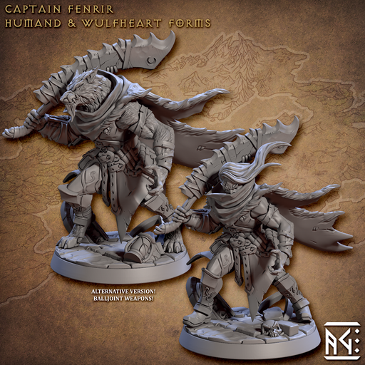 Captain Fenrir (Wolf Form) | Requiem Demon Hunters | Fantasy D&D Miniature | Artisan Guild TabletopXtra