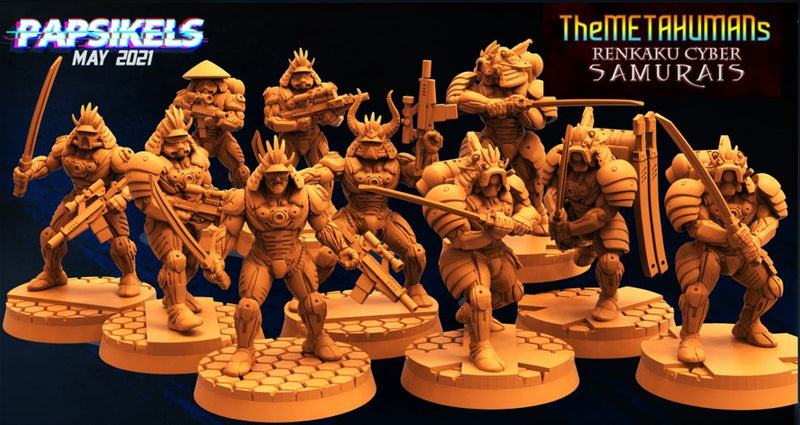Renkaku Cyber Samurai Miniatures | Cyberpunk | Sci-Fi Miniature | Papsika