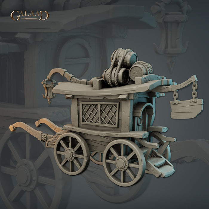 Cart | Dwarf Caravan | Fantasy Miniature | Galaad Miniatures