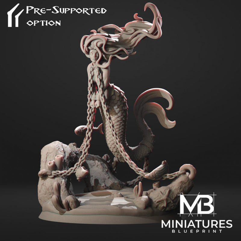 Chained Mermaid | Mermaids & Mind Stealers | Miniatures Blueprint TabletopXtra