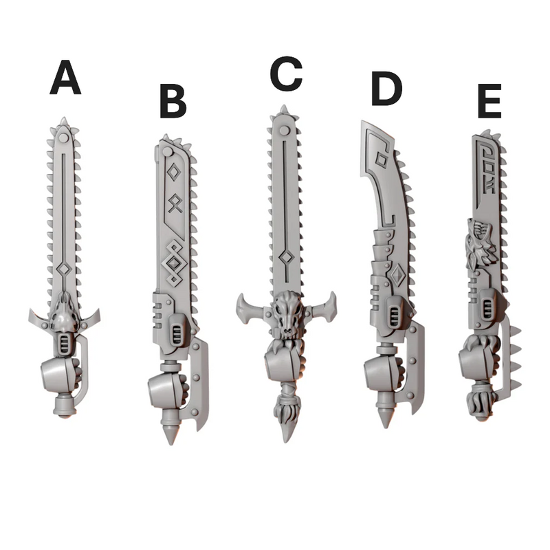 Toothed Swords | Primal Hounds | Conversion Bits For 28mm 32mm Sci-fi Space Knights
