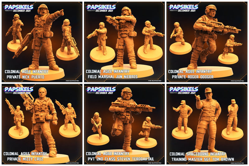 Character Miniatures | Dropship Troopers | Sci-Fi Miniature | Papsikels TabletopXtra