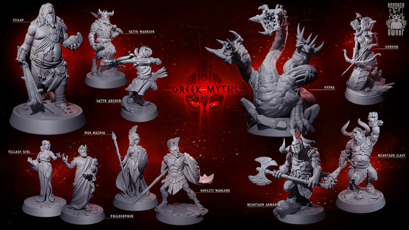 Character Miniatures | Greek Myths | Fantasy Miniature | Drunken Dwarf TabletopXtra