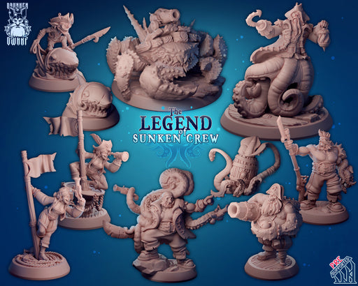 Character Miniatures | The Legend of Sunken Crew | Fantasy Miniature | Drunken Dwarf TabletopXtra