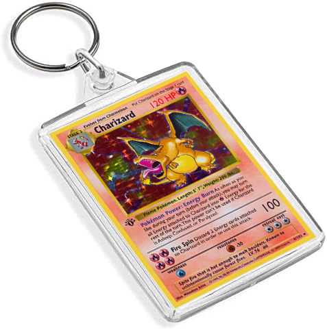 Pokemon TCG Card Art Style Keyring - Base Set