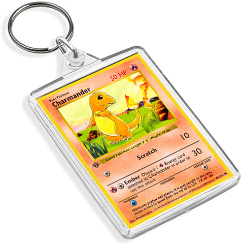 Pokemon TCG Card Art Style Keyring - Base Set