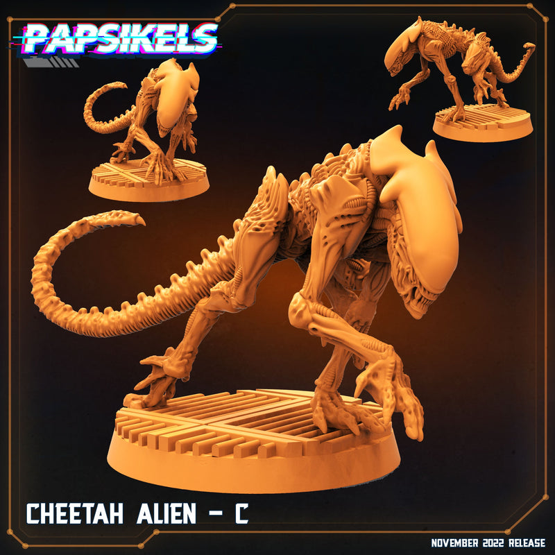 Cheetah Alien Miniatures | Aliens Vs Skull Hunters II | Sci-Fi Miniature | Papsikels
