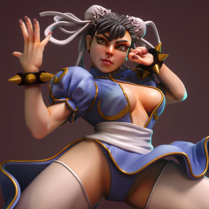 Chun Li | Pin-Up Statue Fan Art Miniature Unpainted | Torrida Minis