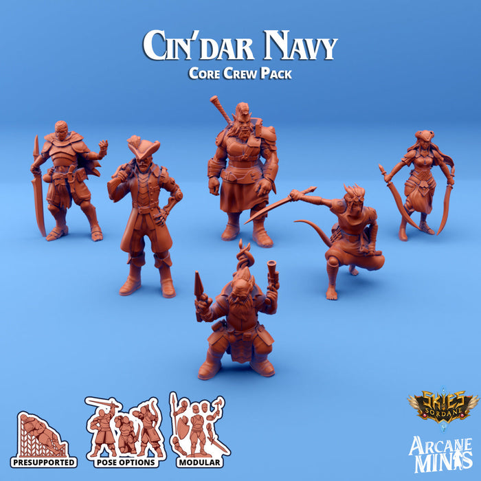 Cin'dar Navy Crew (Core) | Skies of Sordane | Fantasy Miniature | Arcane Minis TabletopXtra