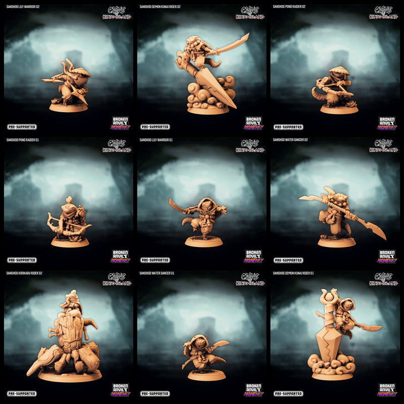 Clans of Kinjo Island Miniatures (Full Set) | Tabletop RPG Miniature TabletopXtra