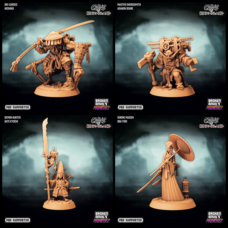 Clans of Kinjo Island Miniatures (Full Set) | Tabletop RPG Miniature TabletopXtra
