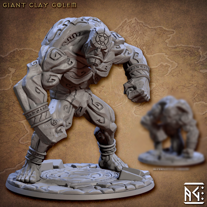 Clay Giant Golem | Arcanist Guild | Fantasy D&D Miniature | Artisan Guild TabletopXtra