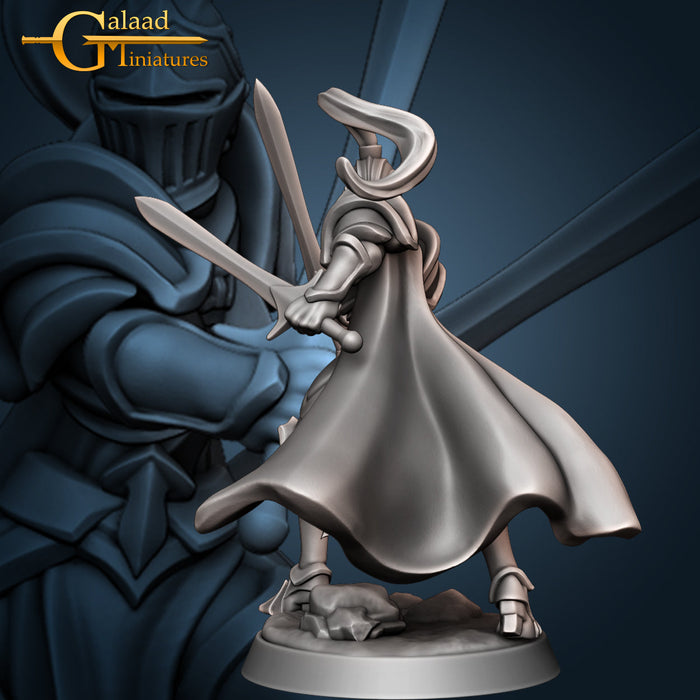 Cloak Knight w/ Twin Swords | Female Knights | Fantasy Miniature | Galaad Miniatures TabletopXtra