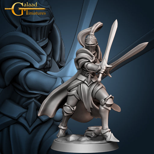 Cloak Knight w/ Twin Swords | Female Knights | Fantasy Miniature | Galaad Miniatures TabletopXtra
