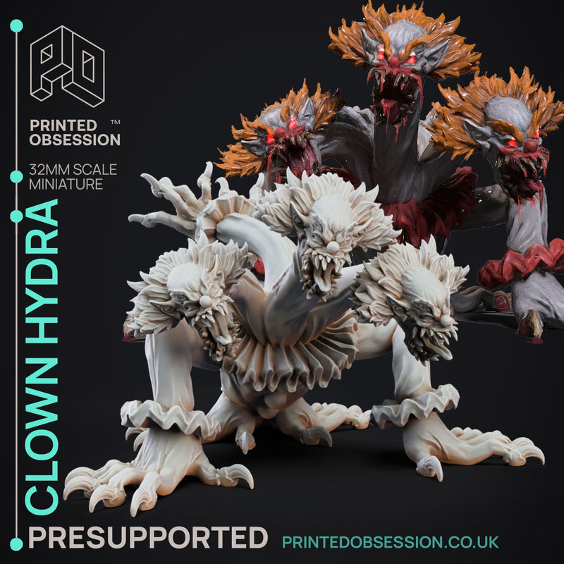 Clown Hydra | Circus of Horrors | Fantasy Miniature | Printed Obsession TabletopXtra