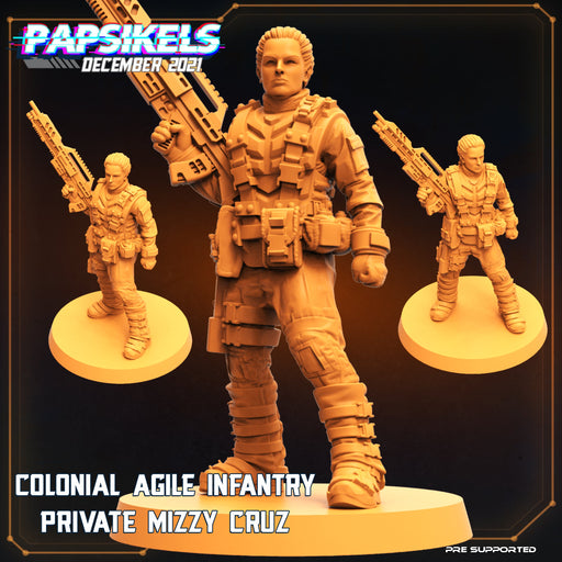 Colonial Agile Infantry PVT Mizzy Cruz | Dropship Troopers | Sci-Fi Miniature | Papsikels TabletopXtra