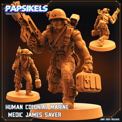 Colonial Marine Medic James Saver | Aliens Vs Humans V | Sci-Fi Miniature | Papsikels TabletopXtra