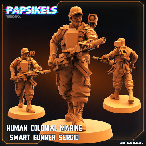 Colonial Marine Smart Gunner Sergio | Aliens Vs Humans V | Sci-Fi Miniature | Papsikels TabletopXtra
