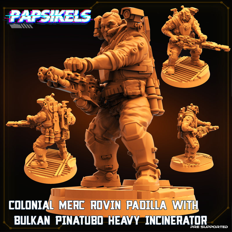Colonial Merc Rovin Padilla w/ Heavy Incinerator | Sci-Fi Specials | Sci-Fi Miniature | Papsikels TabletopXtra