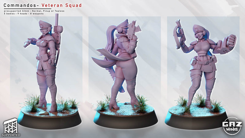 Commando Veteran Squad Miniatures | Sci-Fi Pin-Up | Gaz Minis