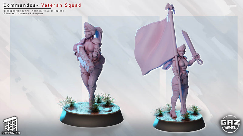 Commando Veteran Squad Miniatures | Sci-Fi Pin-Up | Gaz Minis