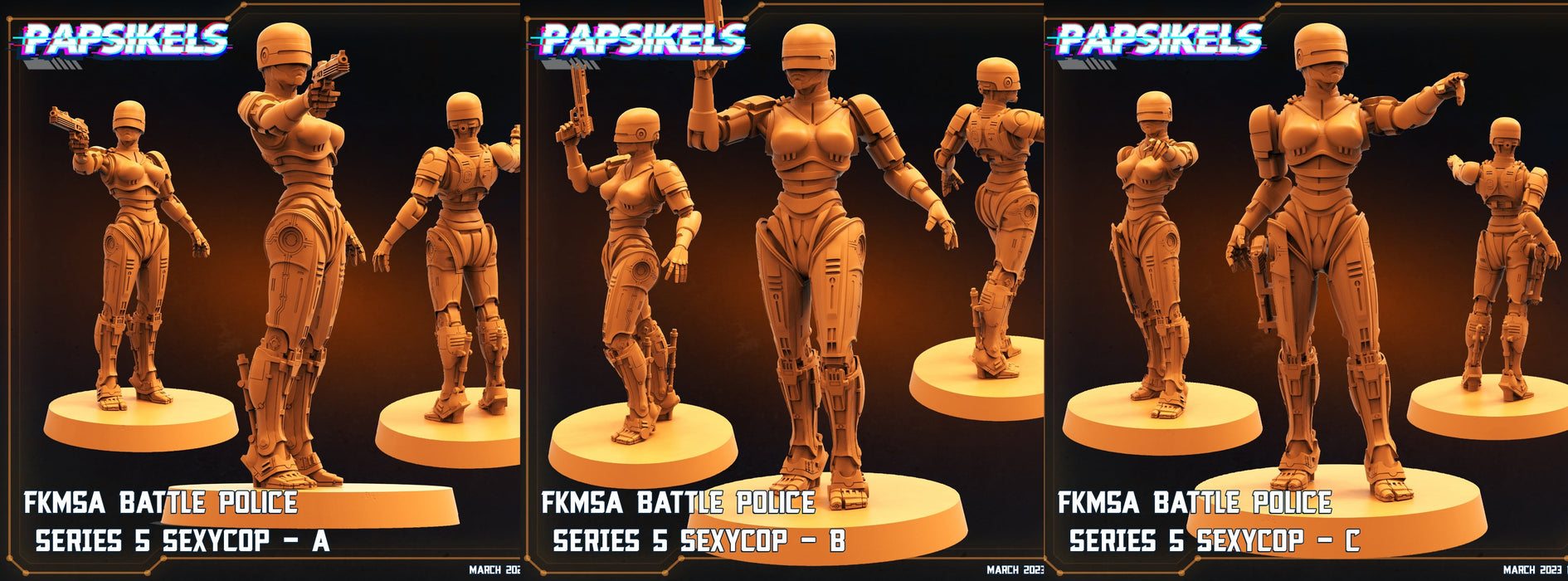 Corpo Cops Miniatures (Full Set) | Sci-Fi Miniature | Papsikels TabletopXtra