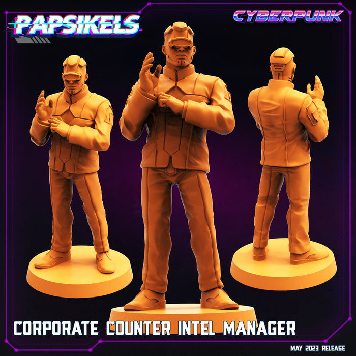 Corporate Counter Intel Manager | Cyberpunk | Sci-Fi Miniature | Papsikels TabletopXtra