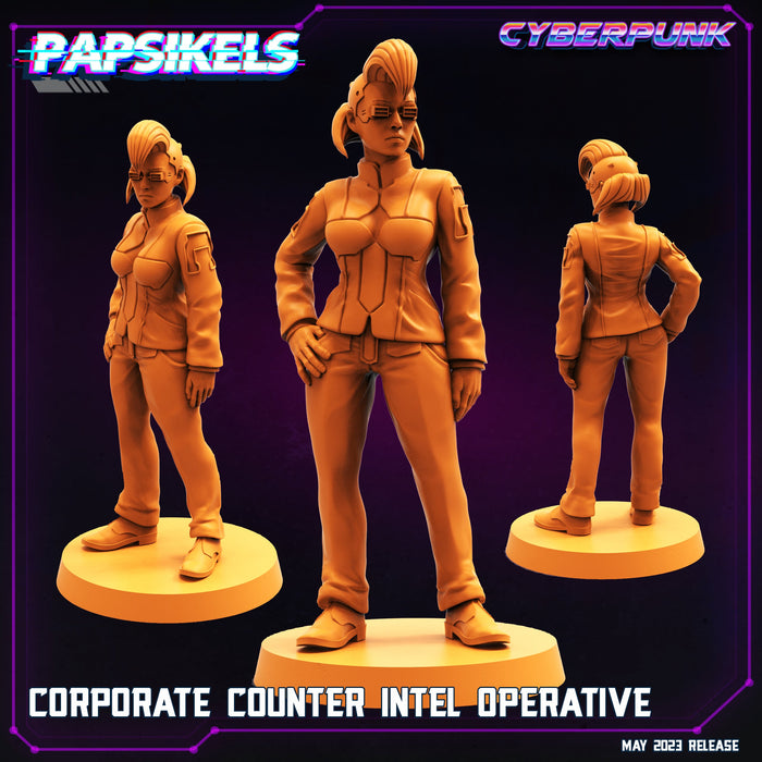 Corporate Counter Intel Operative | Cyberpunk | Sci-Fi Miniature | Papsikels TabletopXtra