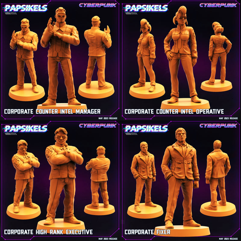 Corporate Miniatures | Cyberpunk | Sci-Fi Miniature | Papsikels TabletopXtra