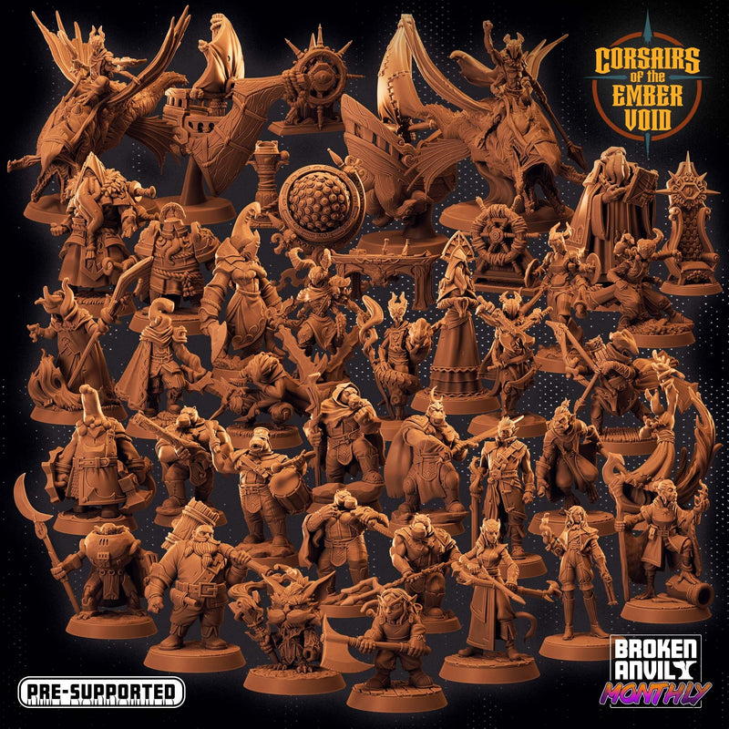 Corsairs of the Ember Void Miniatures (Full Set) | Tabletop RPG Miniature TabletopXtra