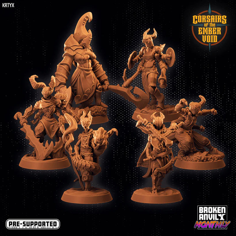 Corsairs of the Ember Void Miniatures (Full Set) | Tabletop RPG Miniature TabletopXtra