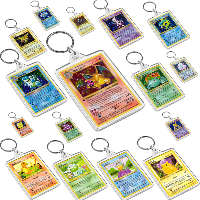 Pokemon TCG Card Art Style Keyring - Base Set
