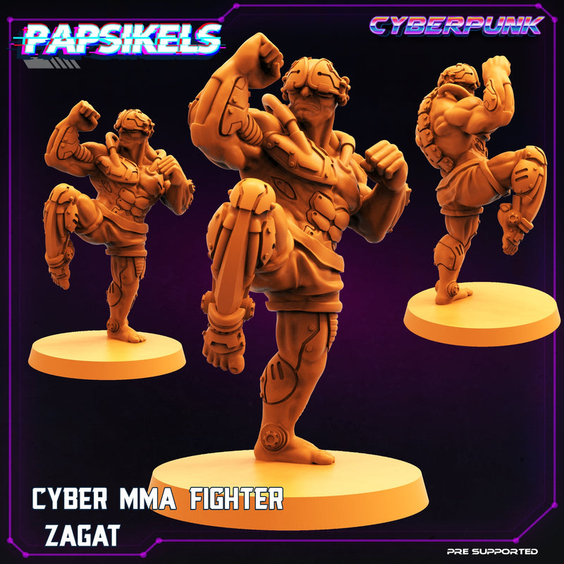 Cyber MMA Fighter Miniatures | Skelepunk Gang Wars | Sci-Fi Miniature | Papsikels TabletopXtra
