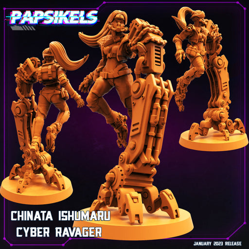 Cyber Ravager Chinata | Cyberpunk | Sci-Fi Miniature | Papsikels TabletopXtra