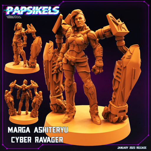 Cyber Ravager Marga | Cyberpunk | Sci-Fi Miniature | Papsikels TabletopXtra