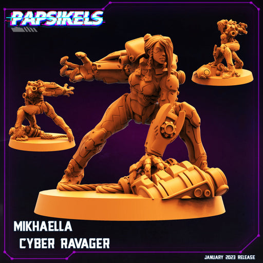 Cyber Ravager Mikhaella | Cyberpunk | Sci-Fi Miniature | Papsikels TabletopXtra